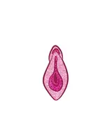 wood rocket Enamel Pin: Vulva - Sparkly Pink