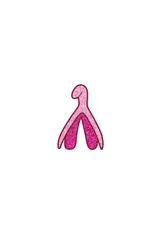wood rocket Enamel Pin - Clitoris - Sparkly Pink