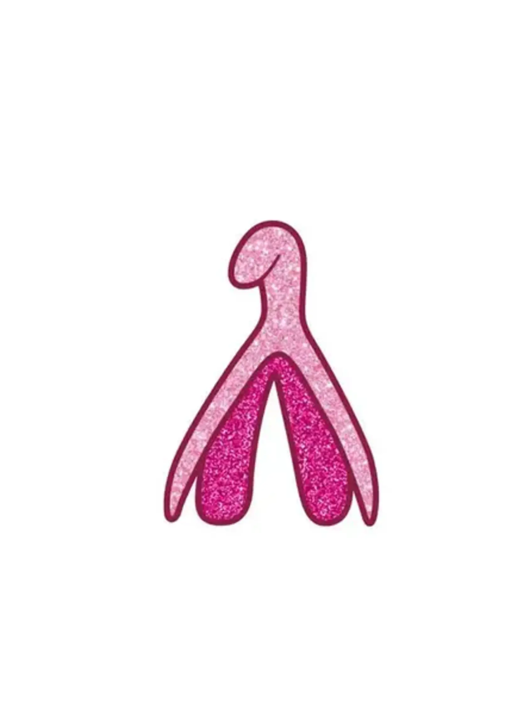 wood rocket Enamel Pin - Clitoris - Sparkly Pink