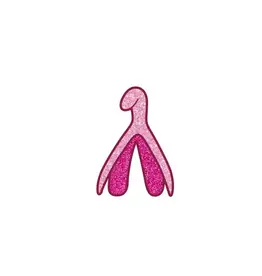 wood rocket Enamel Pin - Clitoris - Sparkly Pink