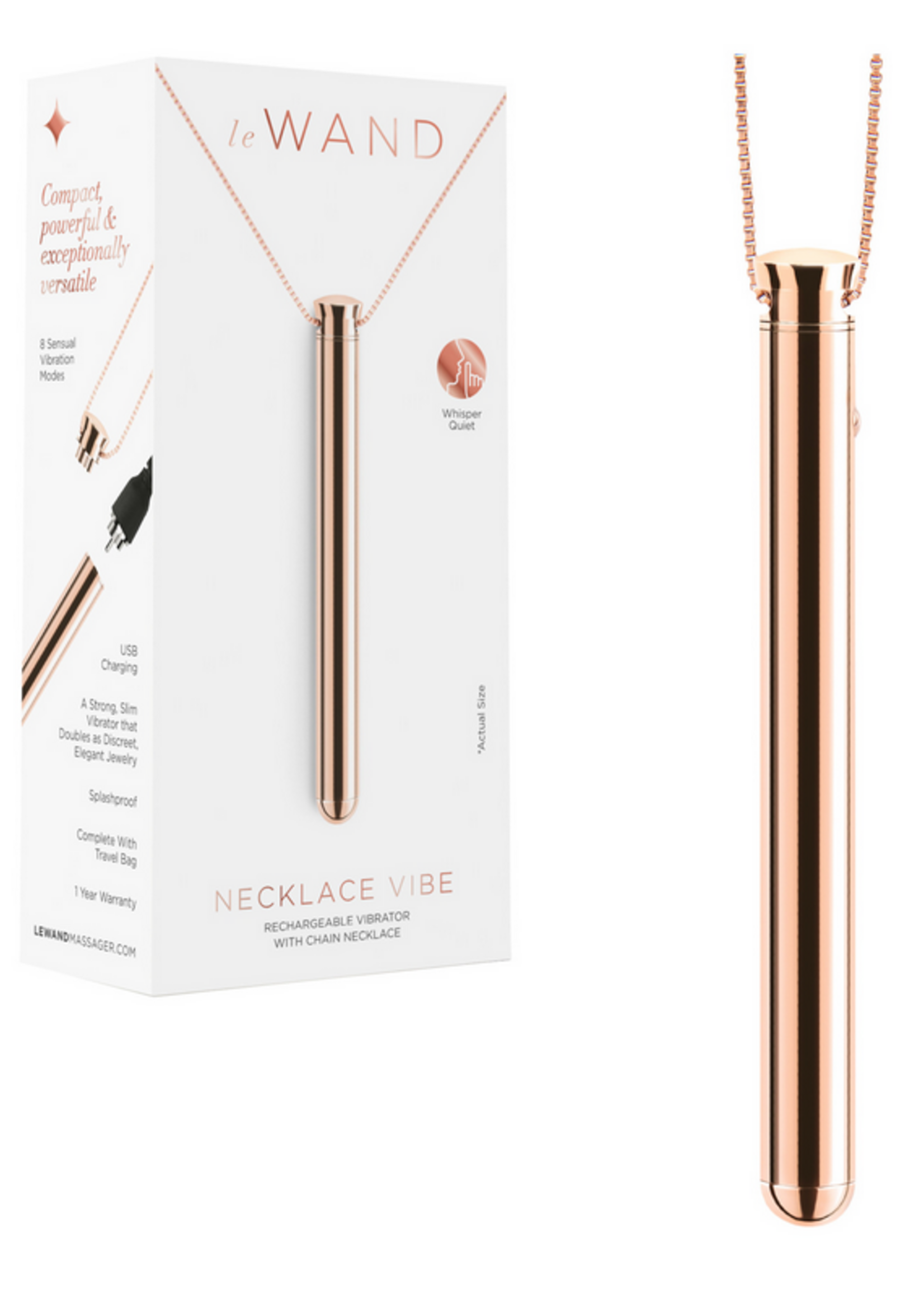 Le Wand - Vibrating Necklace - Rose Gold
