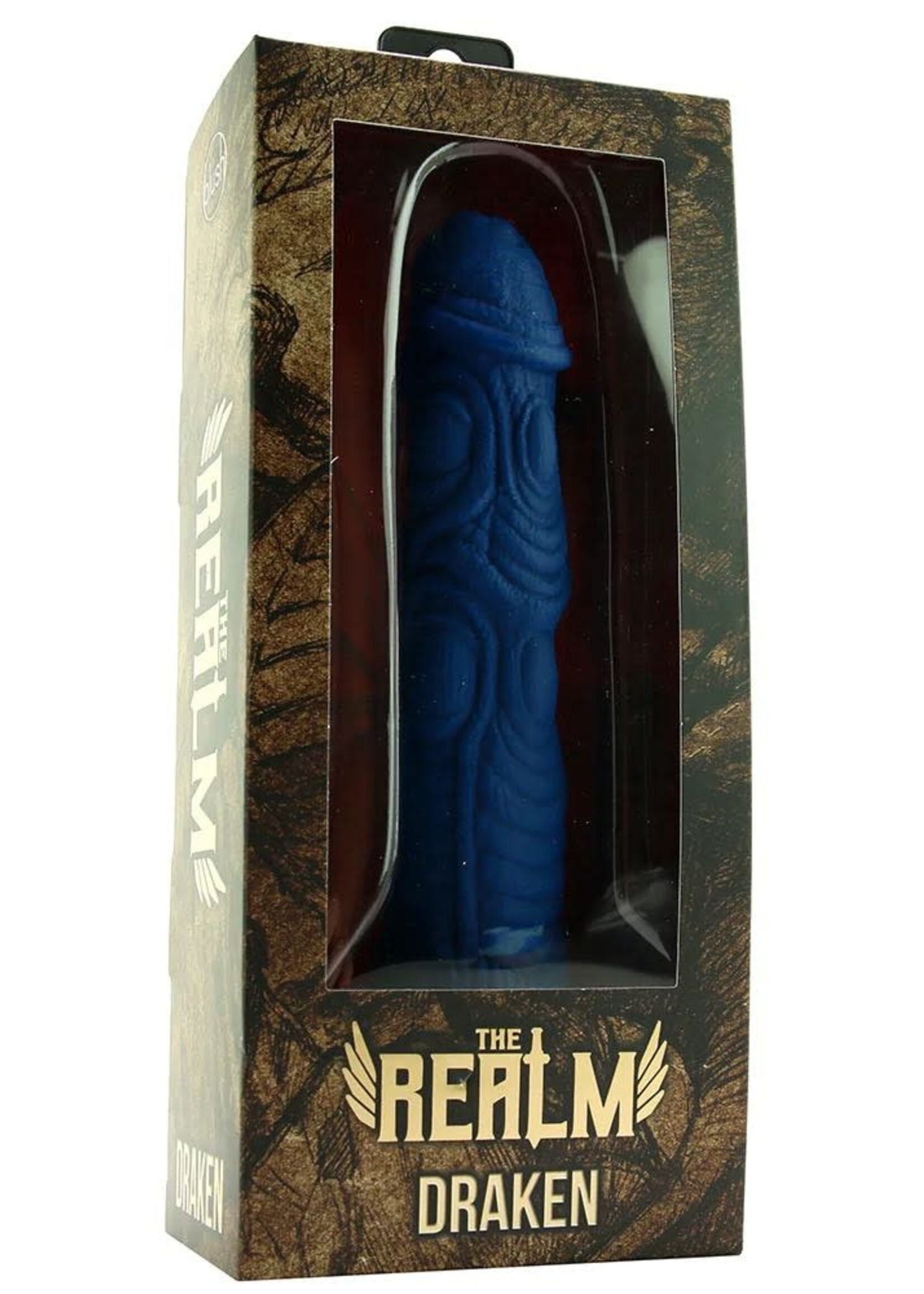 Blush Novelties The Realm Draken Lock On Dildo in Blue