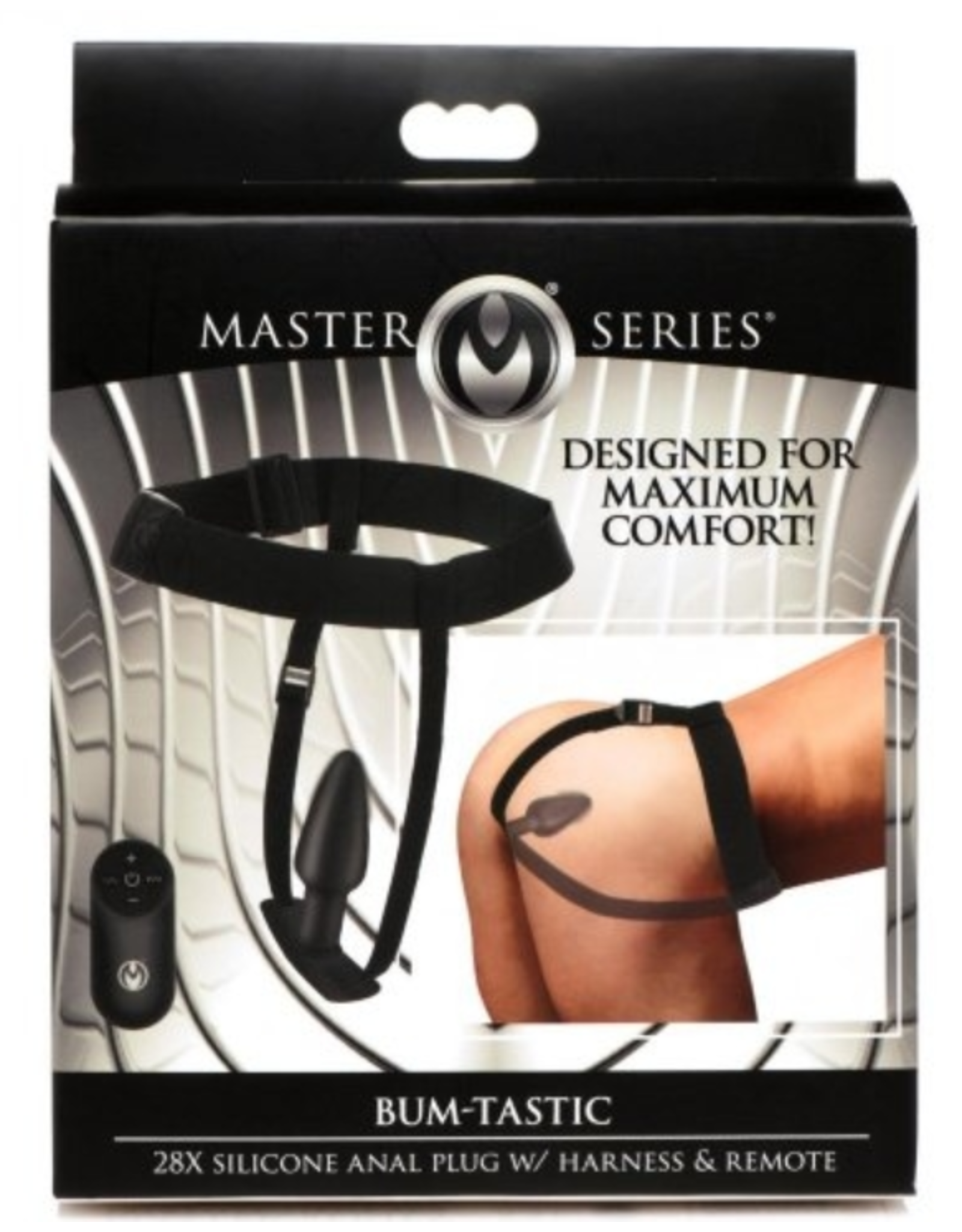 Master Series 28X Silicone Anal Plug w/ Harness & Remote