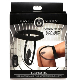 Master Series 28X Silicone Anal Plug w/ Harness & Remote