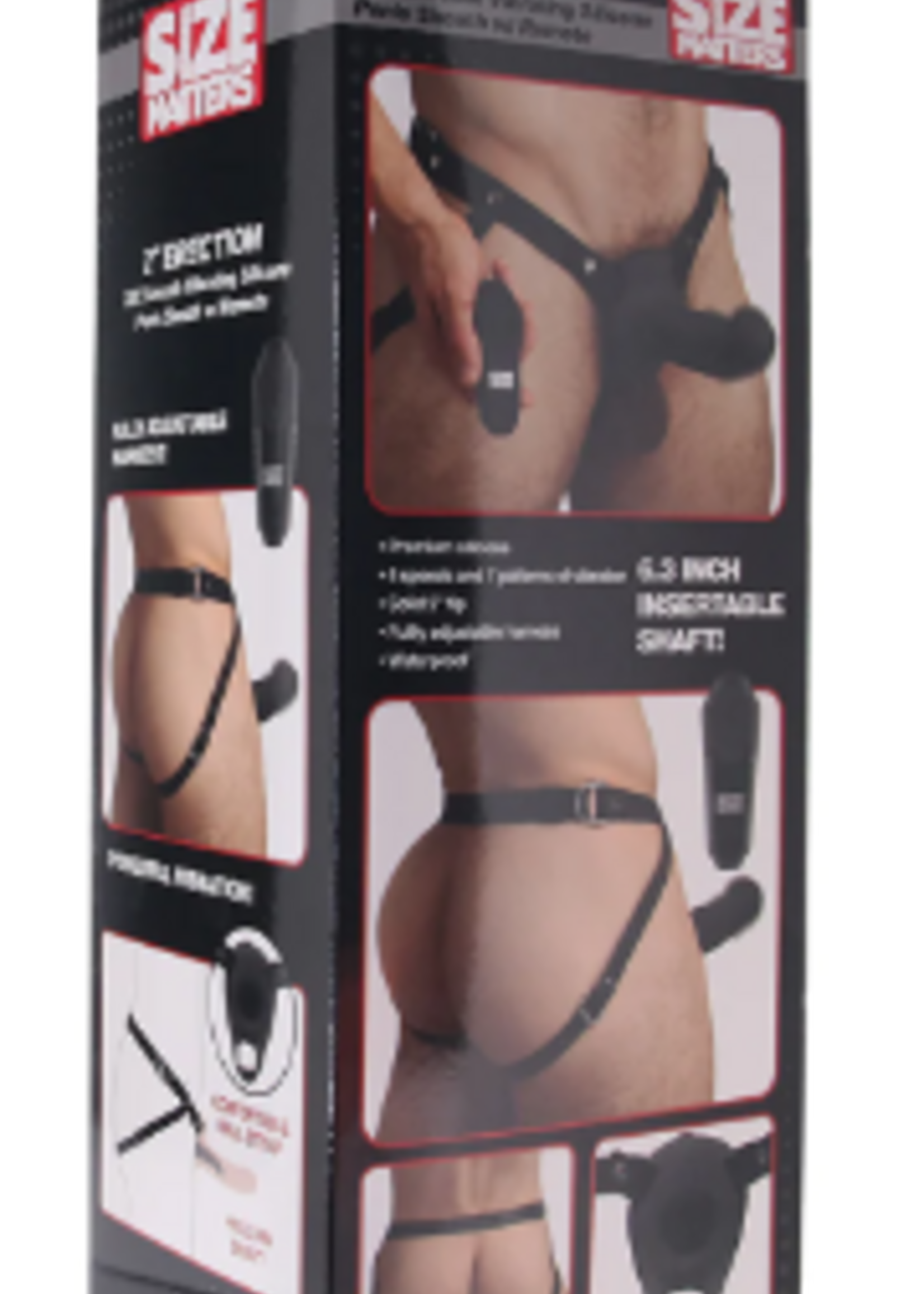 XR Brands Size Matters 2 Inch Smooth Vibrating Penis Sheath in Black