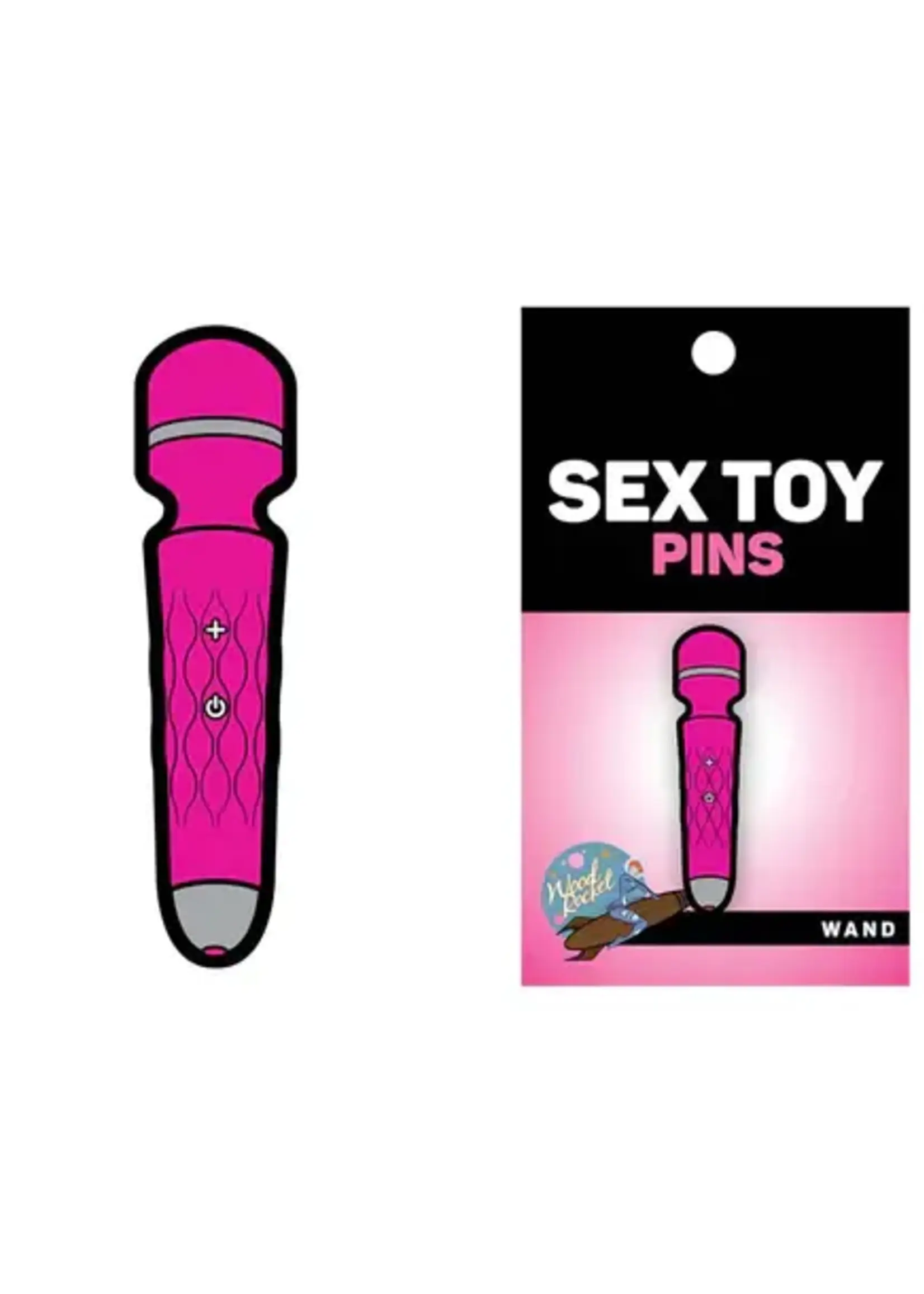 wood rocket Enamel Pin: Pink Wand