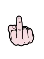 wood rocket Enamel Pink: Middle Finger
