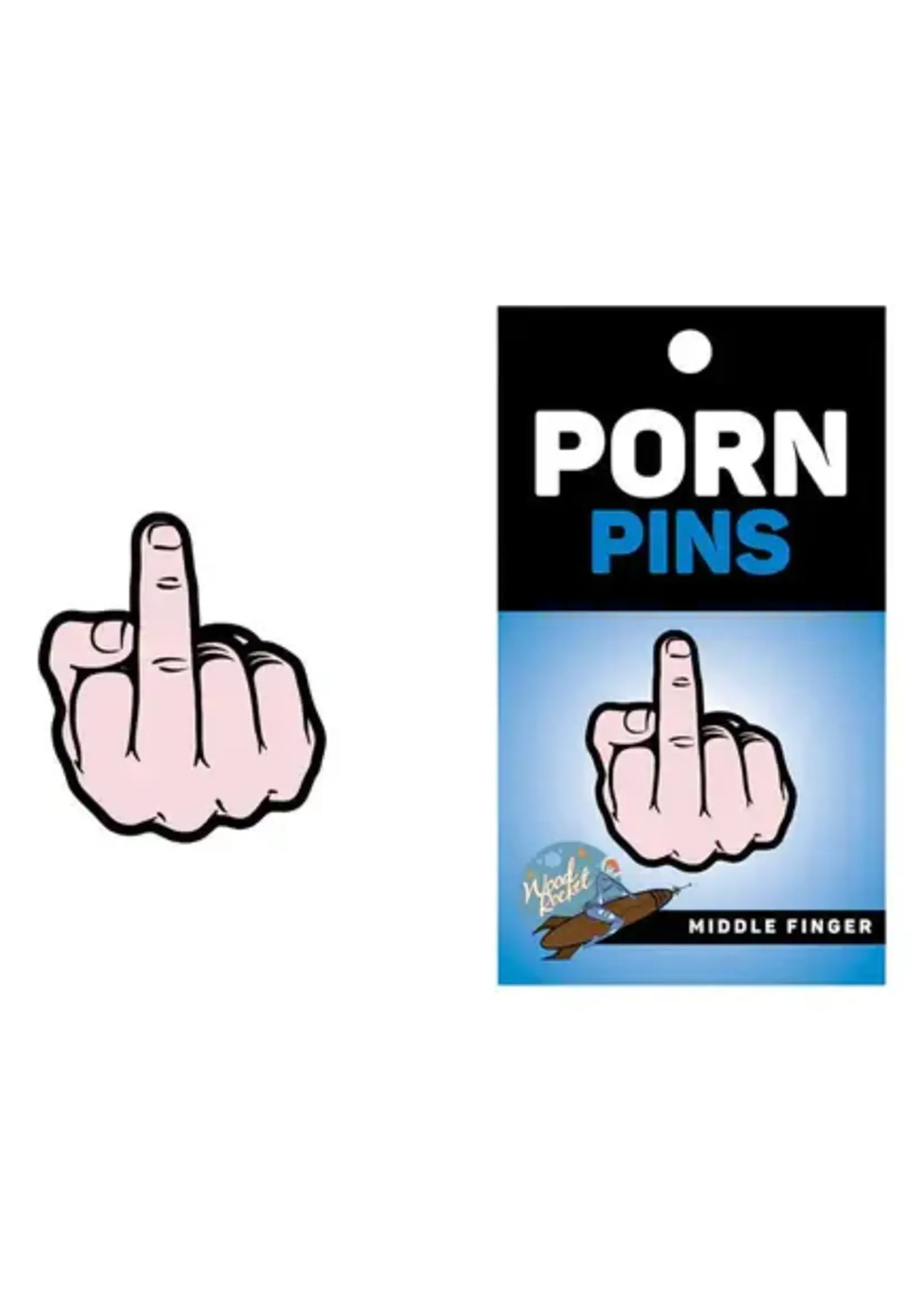wood rocket Enamel Pink: Middle Finger