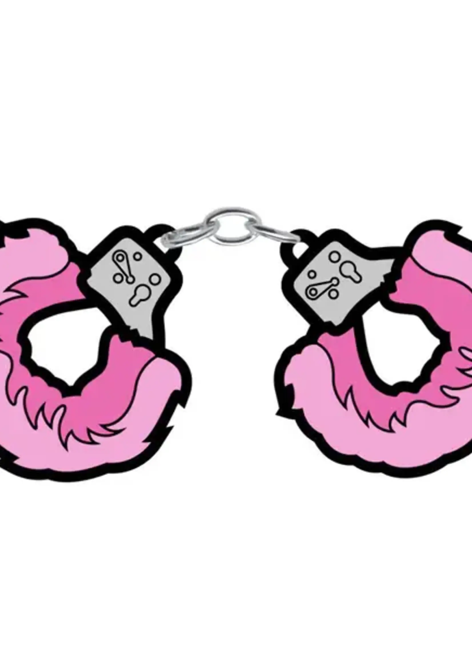 wood rocket Enamel Pin - "Fuzzy Handcuffs"