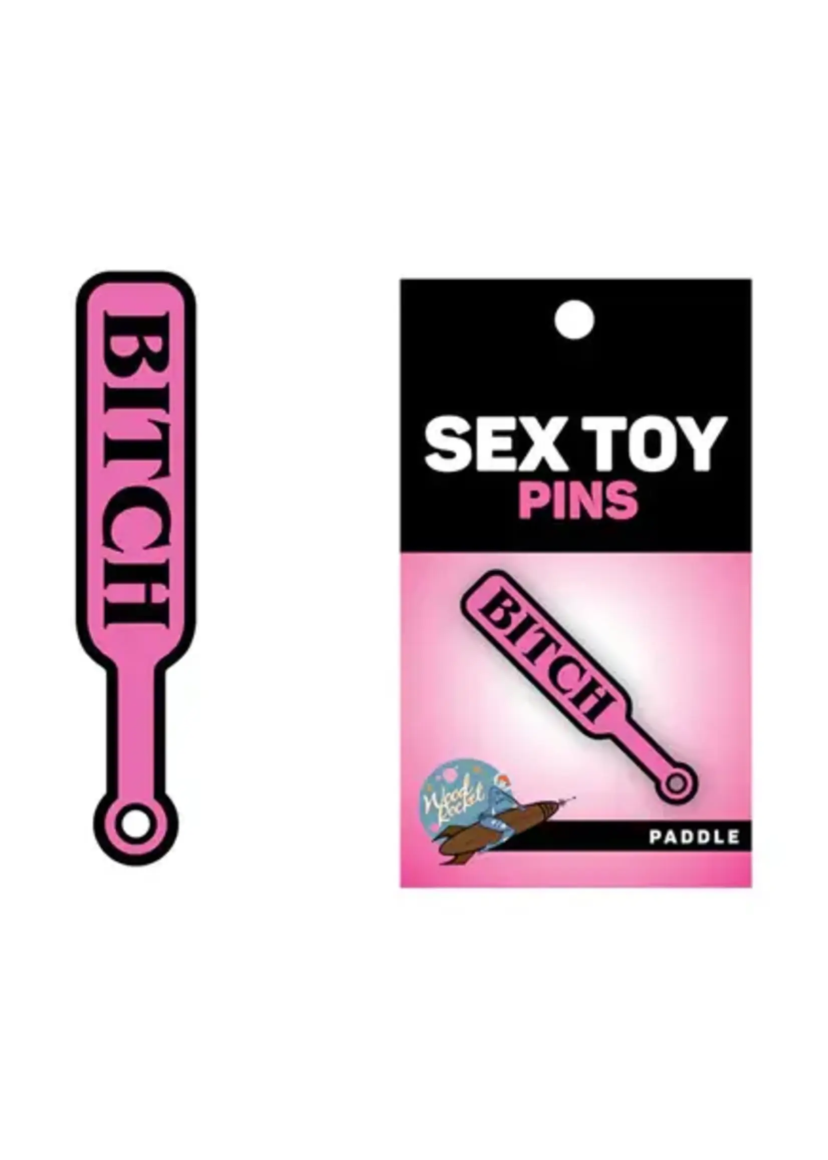 wood rocket Enamel Pin - "Bitch Paddle"