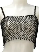 Nanma Beaded Strap Top - Black - OS
