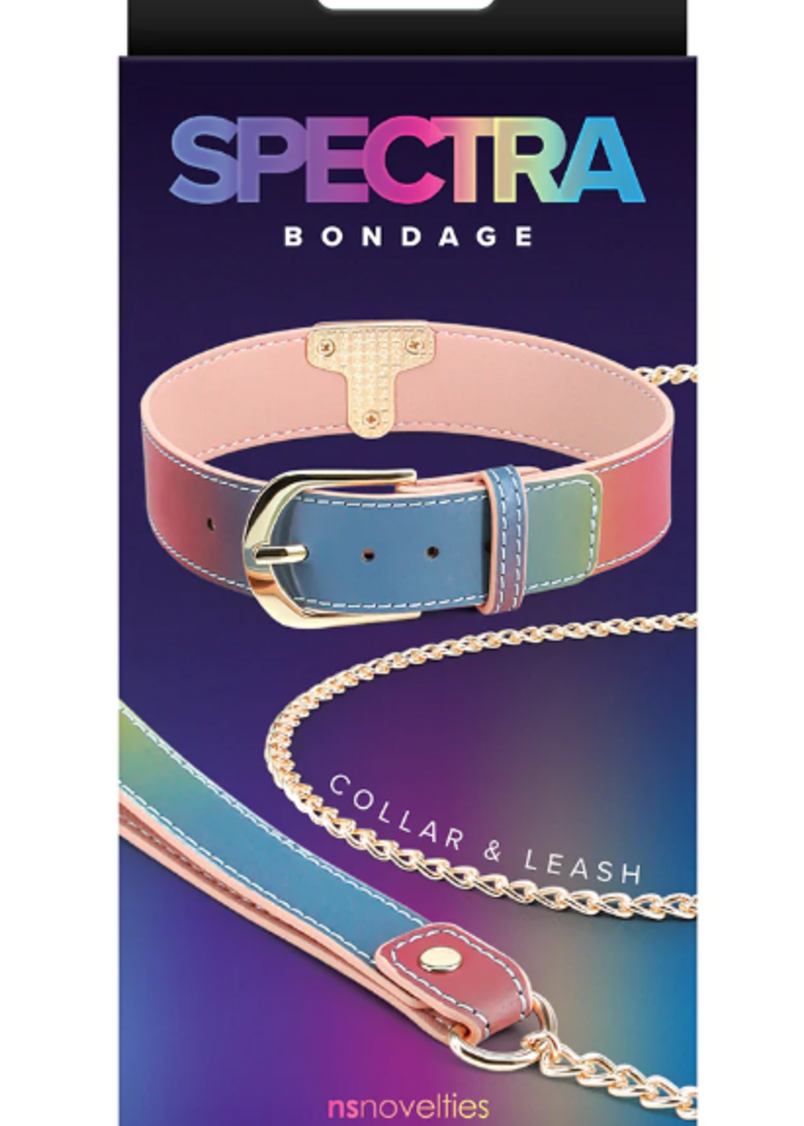 NS Novelties Spectra Bondage Rainbow Collar & Leash