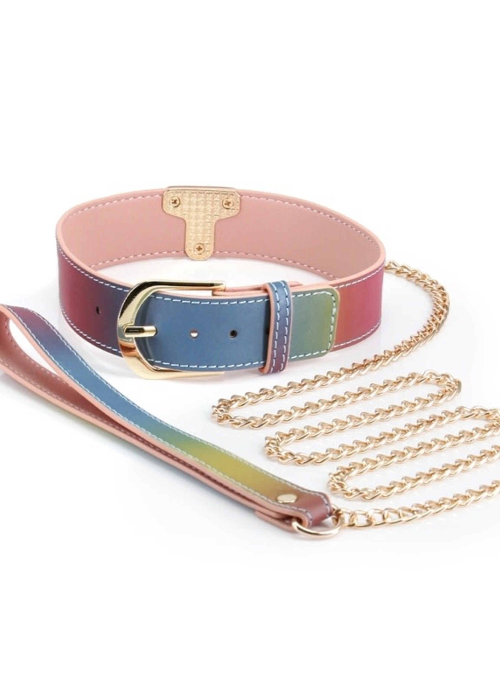 NS Novelties Spectra Bondage Rainbow Collar & Leash