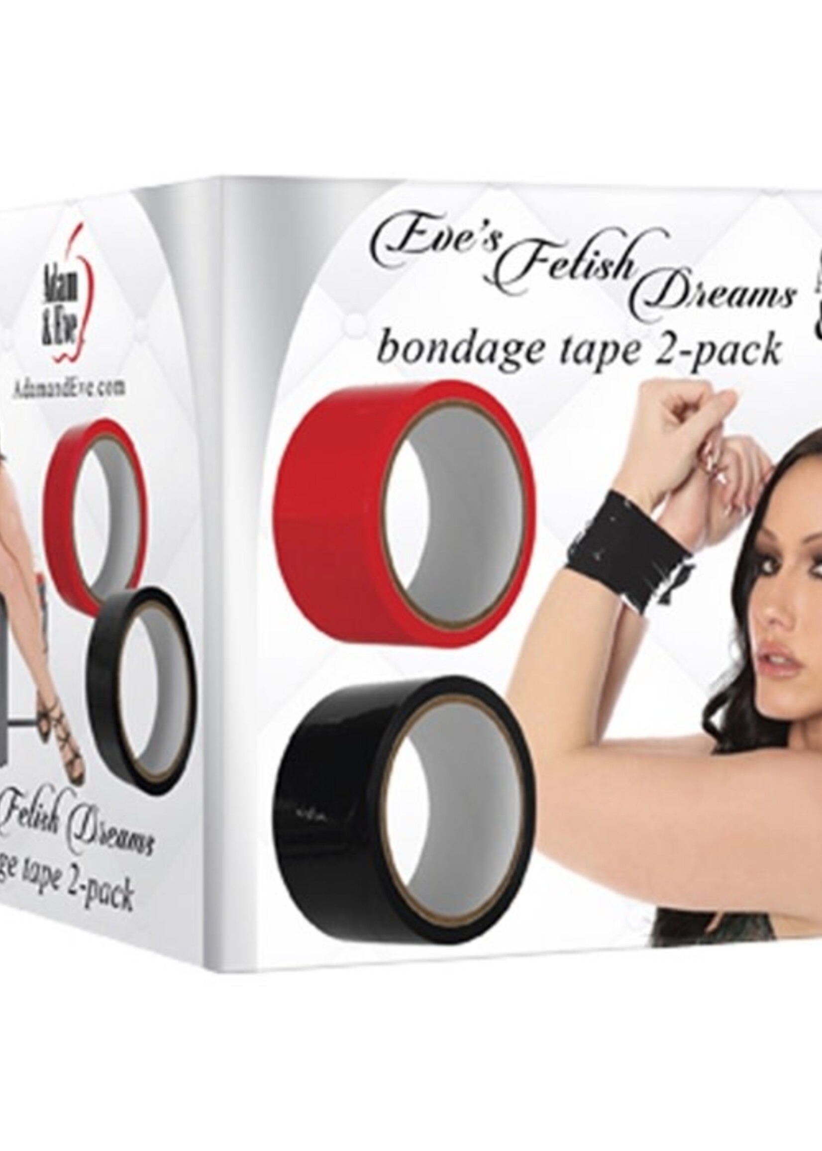 Adam & Eve Eve's Fetish Dreams 2-Pack Bondage Tape - Red/Black