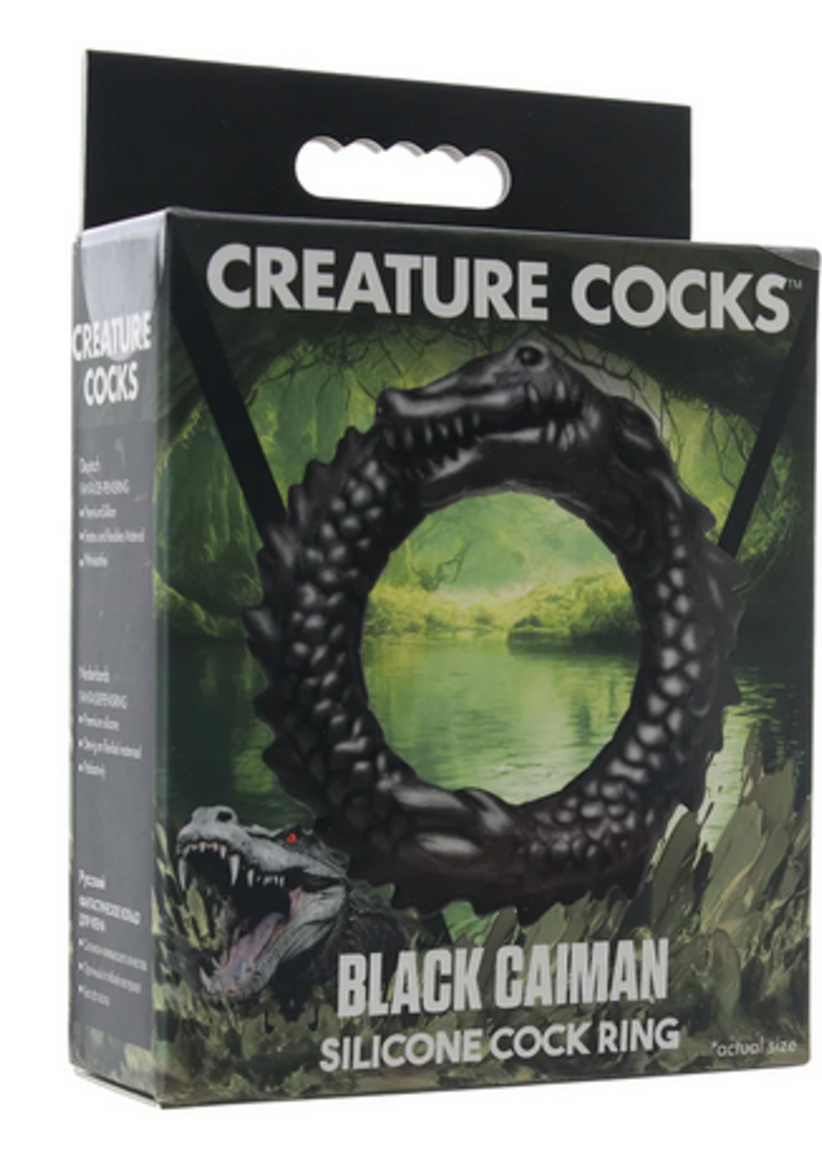 XR Brands Creature Cocks - Black Caiman - Silicone Cock Ring