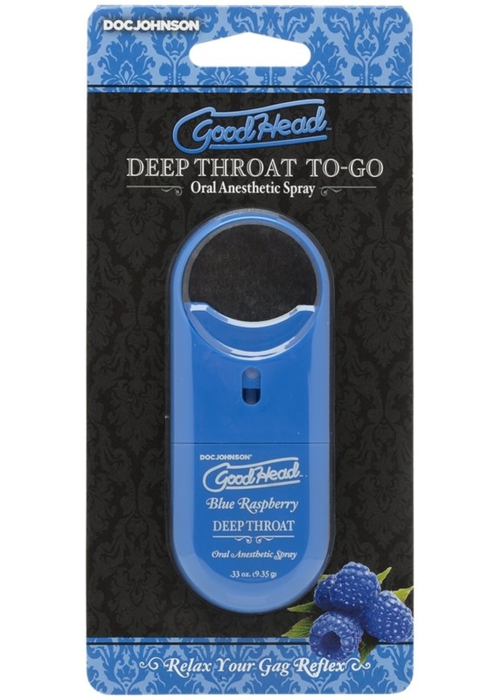 Doc Johnson GoodHead Deep Throat To-Go (Blue Raspberry)
