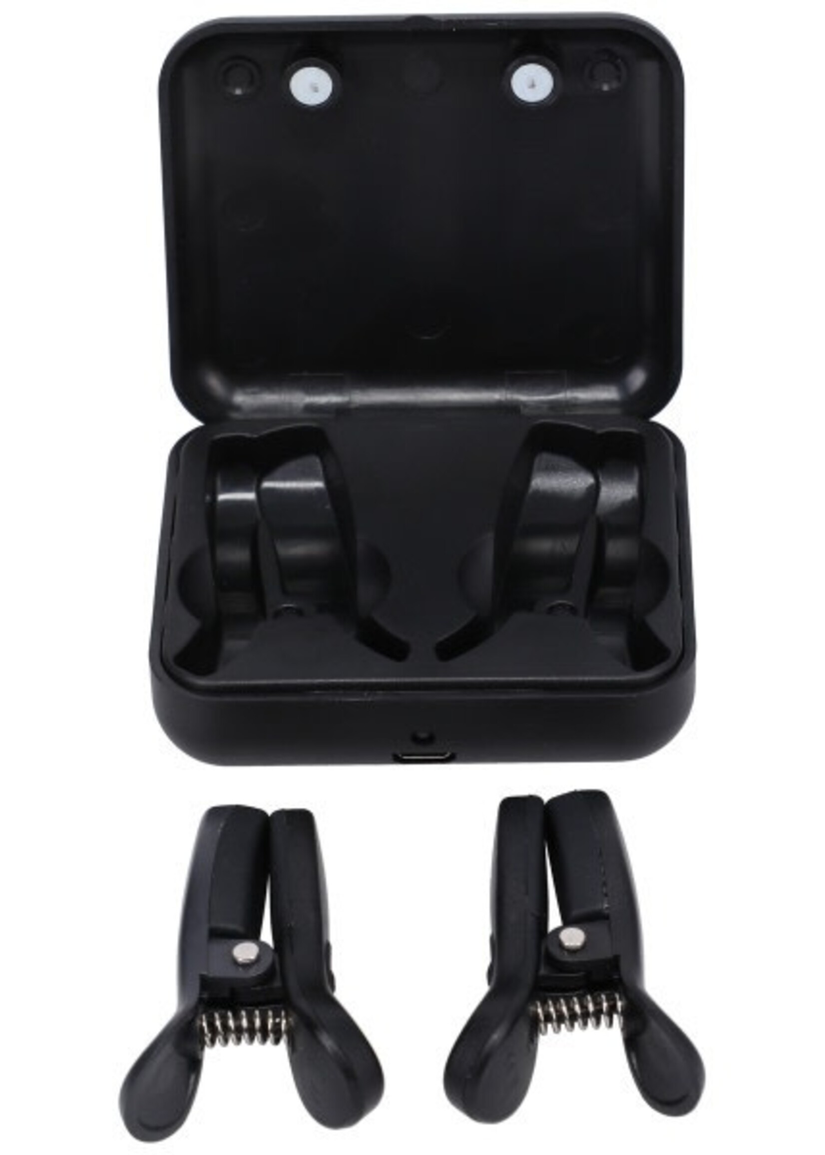 Doc Johnson Merci - Vibro Grippers - Vibrating Nipple Clamps w/ Case