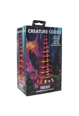 XR Brands Creature Cocks - Twilight Rainbow Glass Dildo