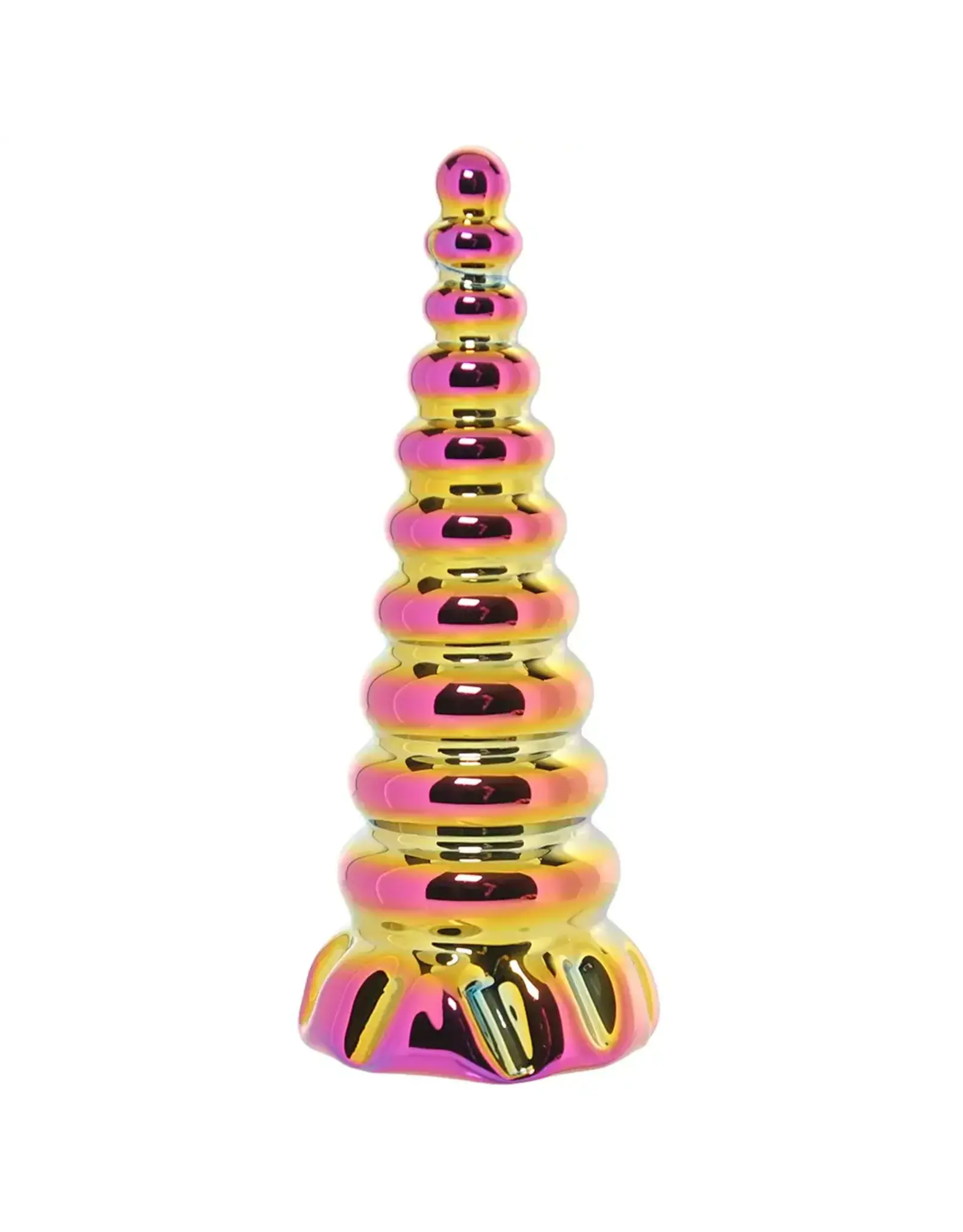 XR Brands Creature Cocks - Twilight Rainbow Glass Dildo