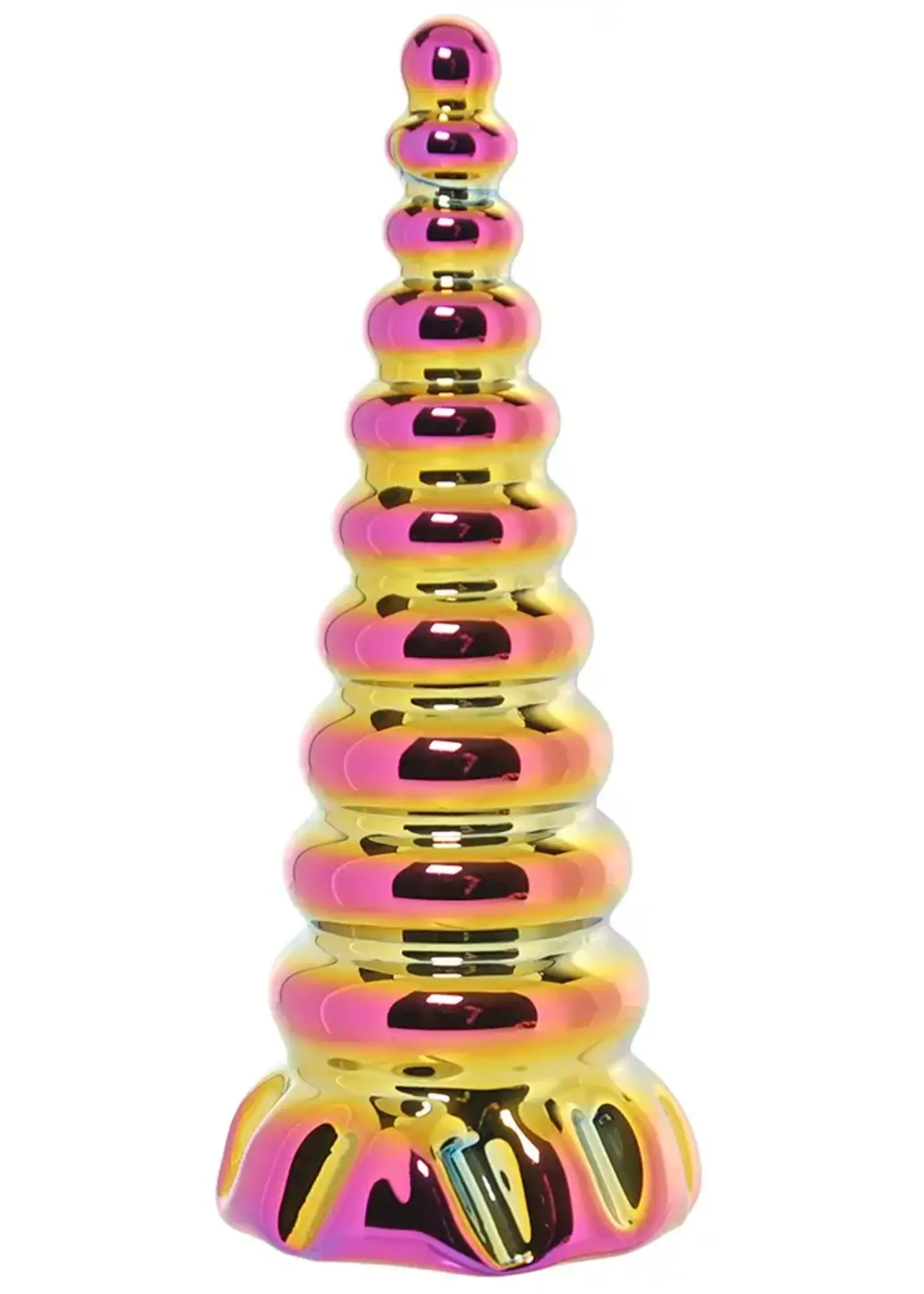 XR Brands Creature Cocks - Twilight Rainbow Glass Dildo