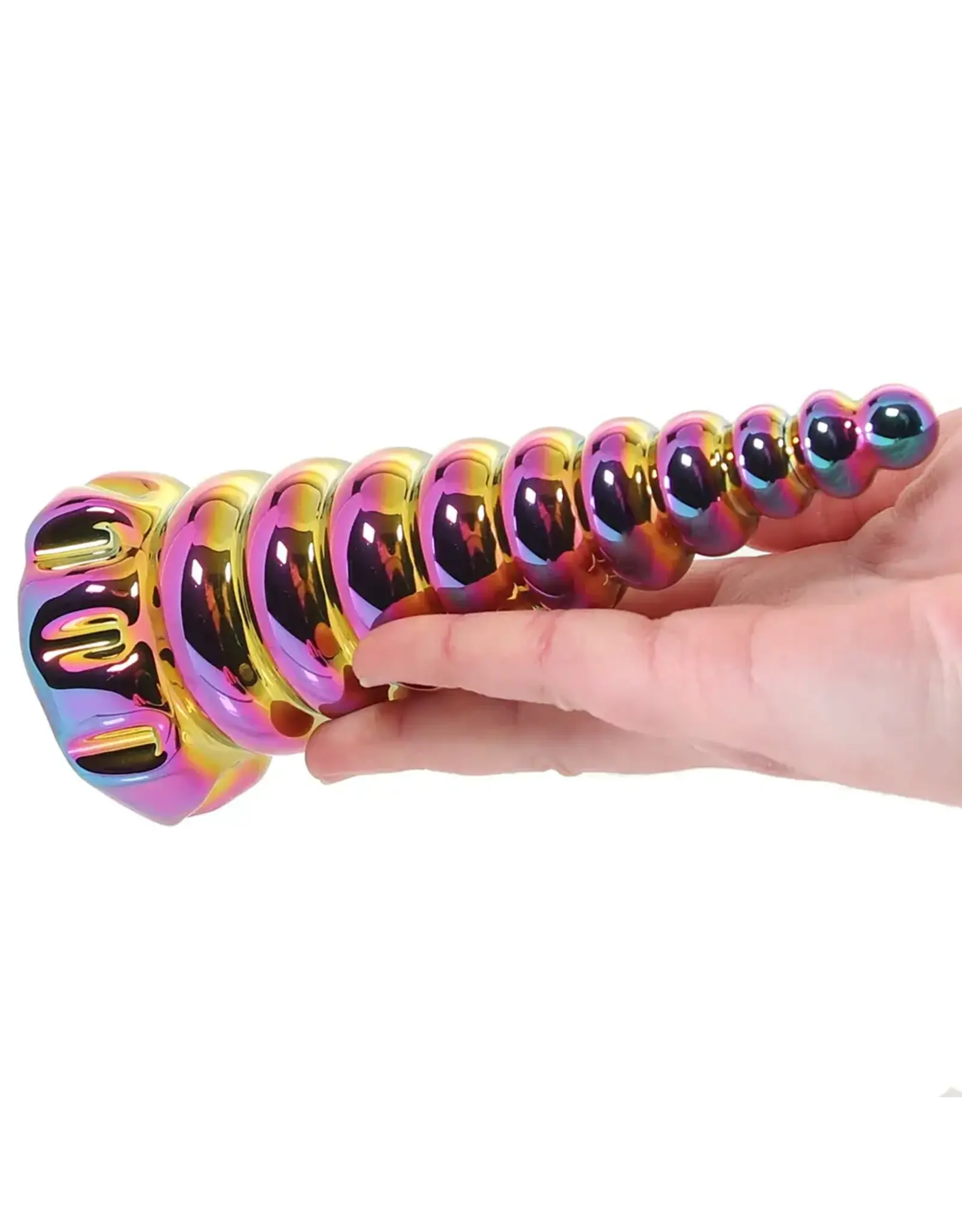 XR Brands Creature Cocks - Twilight Rainbow Glass Dildo