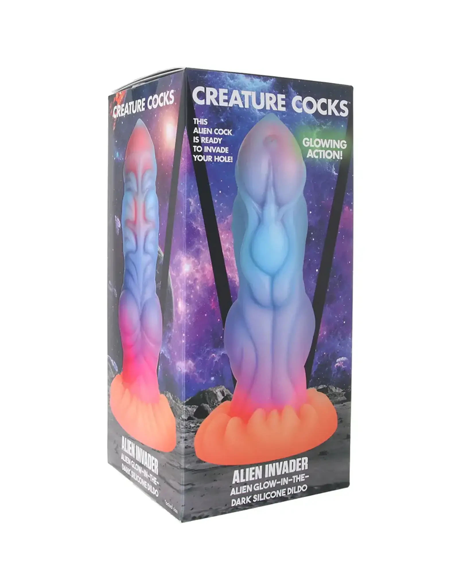 XR Brands Creature Cocks - Alien Invader Glow in the Dark Dildo