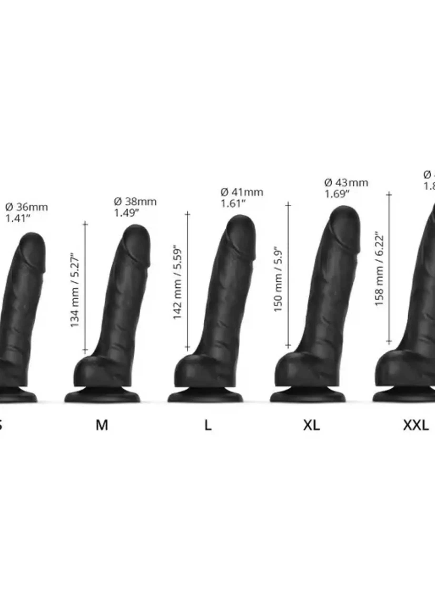 Strap-on-me by Lovely Planet Strap On Me Sliding Skin Realistic Dildo - LG Black