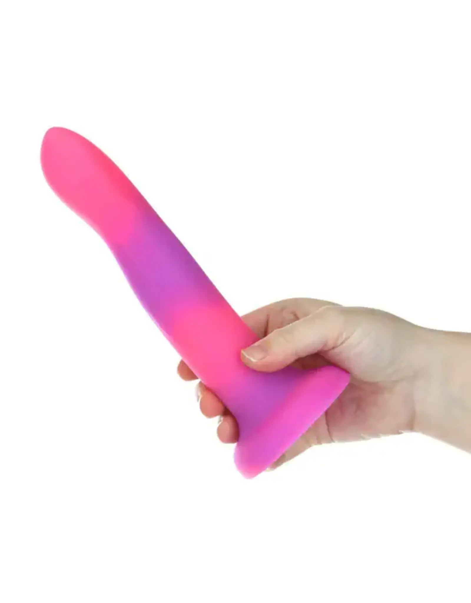 Rave by Addiction - 8" Glow in The Dark Dildo - Pink/Purple