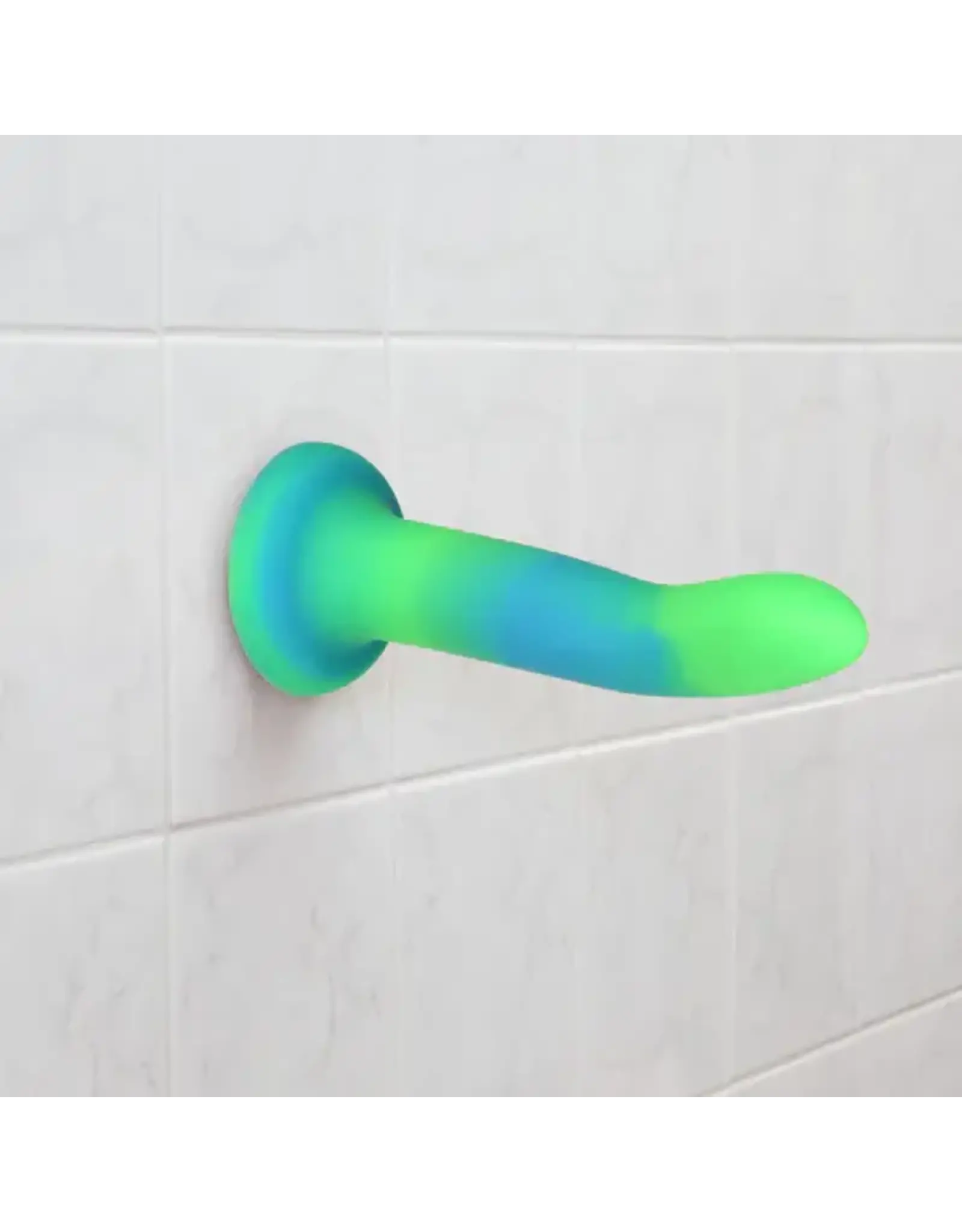 Rave By Addiction - 8" Glow in the Dark Dildo - Blue/Green