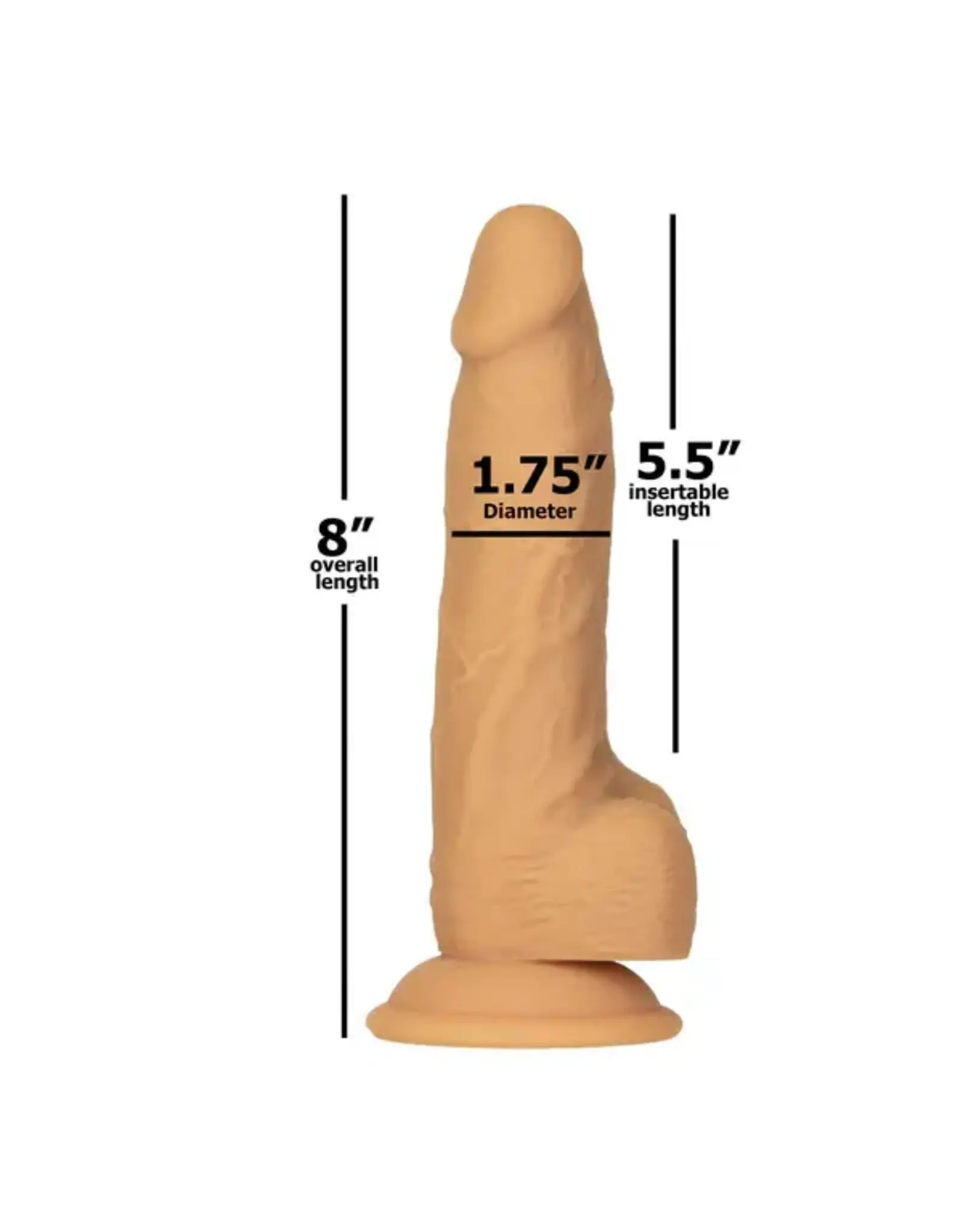 Naked Addiction Rotating and Vibrating Dildo 8'' Caramel