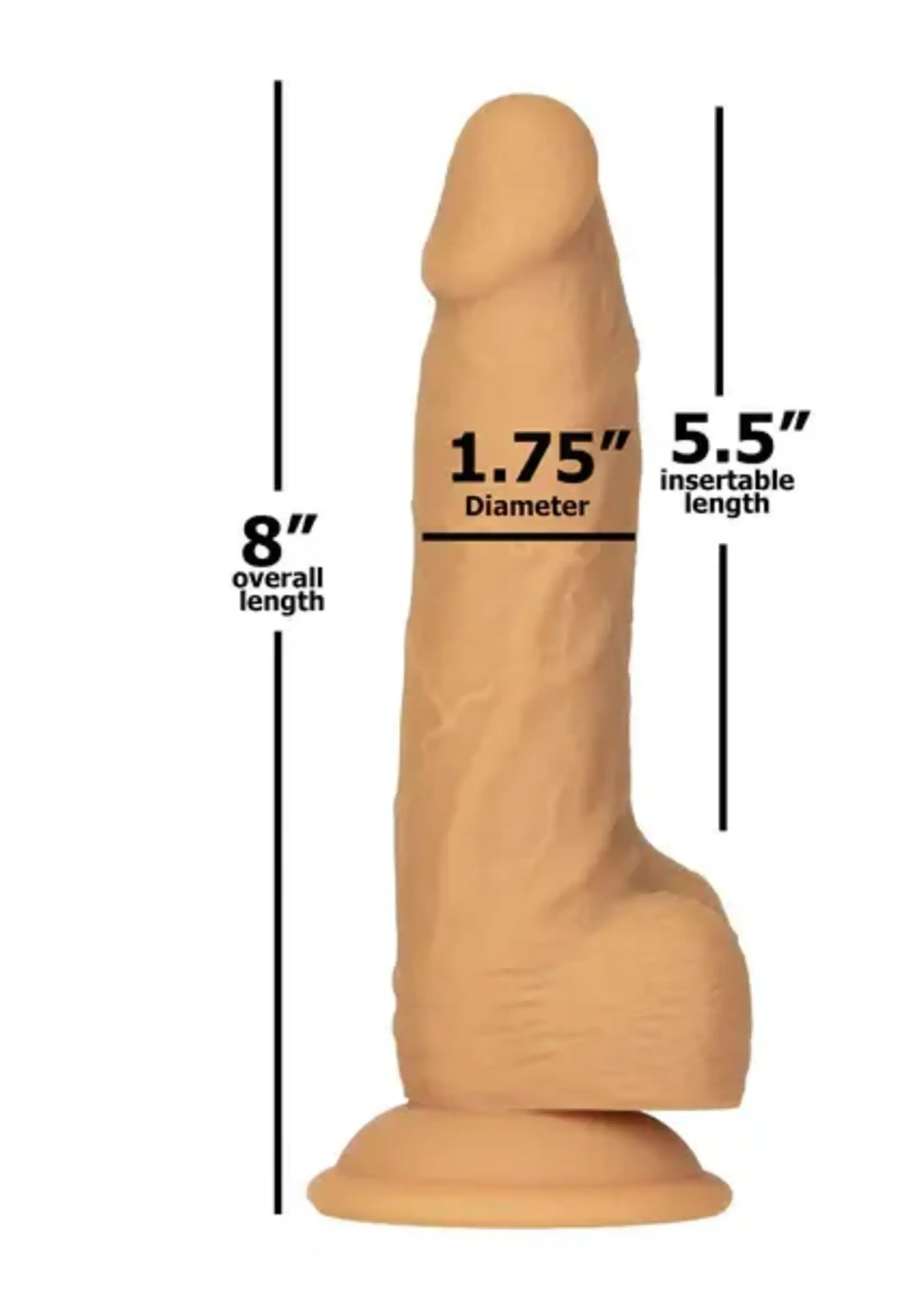 Naked Addiction Rotating and Vibrating Dildo 8'' Caramel