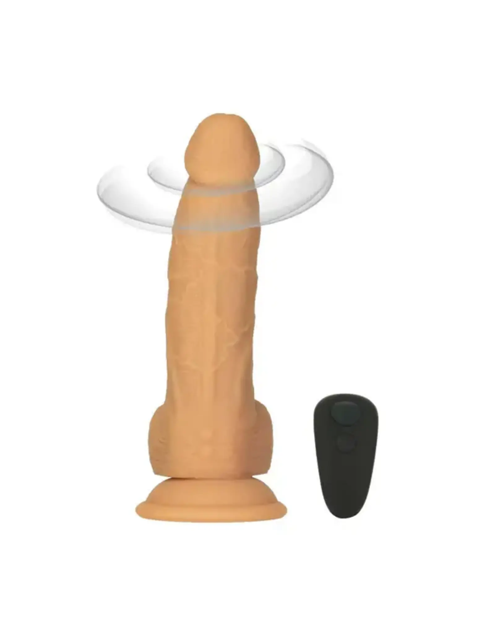 Naked Addiction Rotating and Vibrating Dildo 8'' Caramel