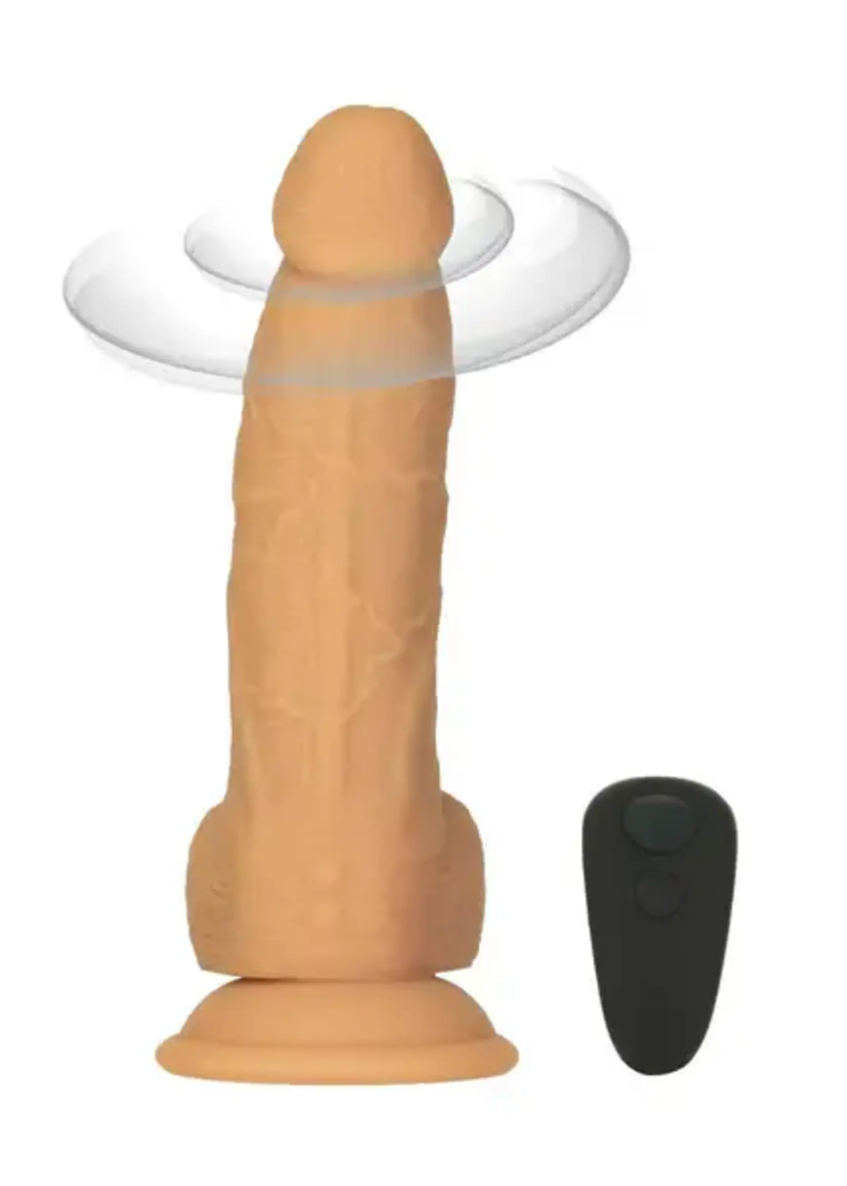 Naked Addiction Rotating and Vibrating Dildo 8'' Caramel