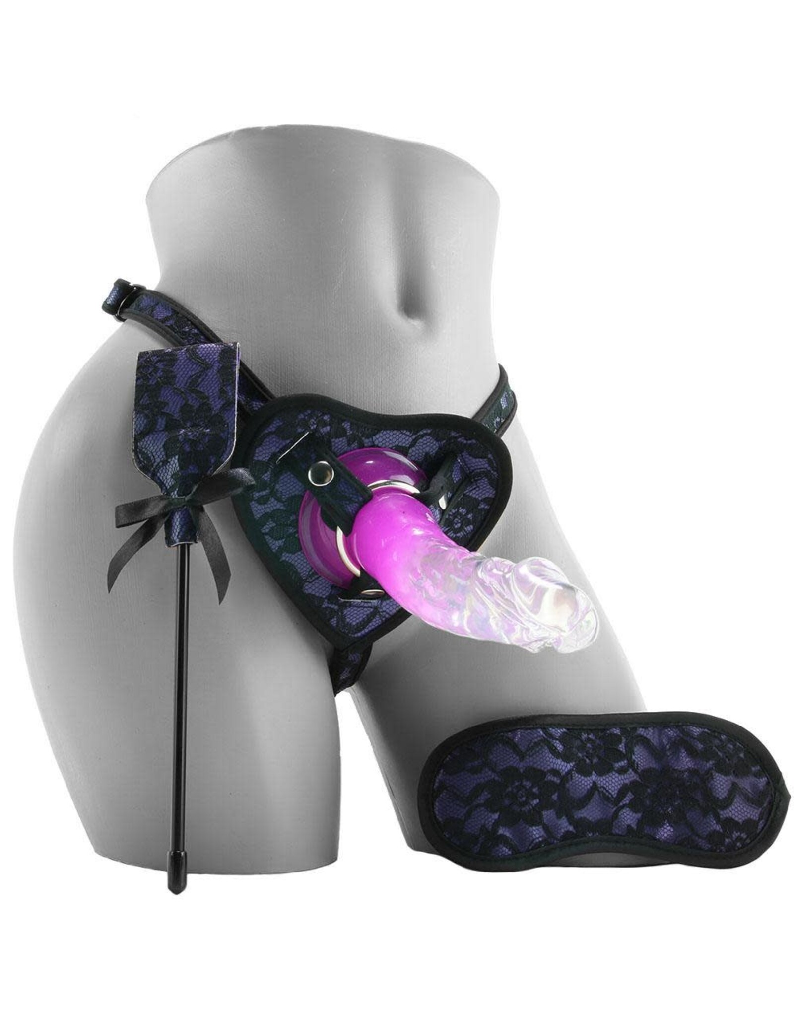 Heart Throb Deluxe Harness Kit with Curved Dong (Mask & Paddle) Purple