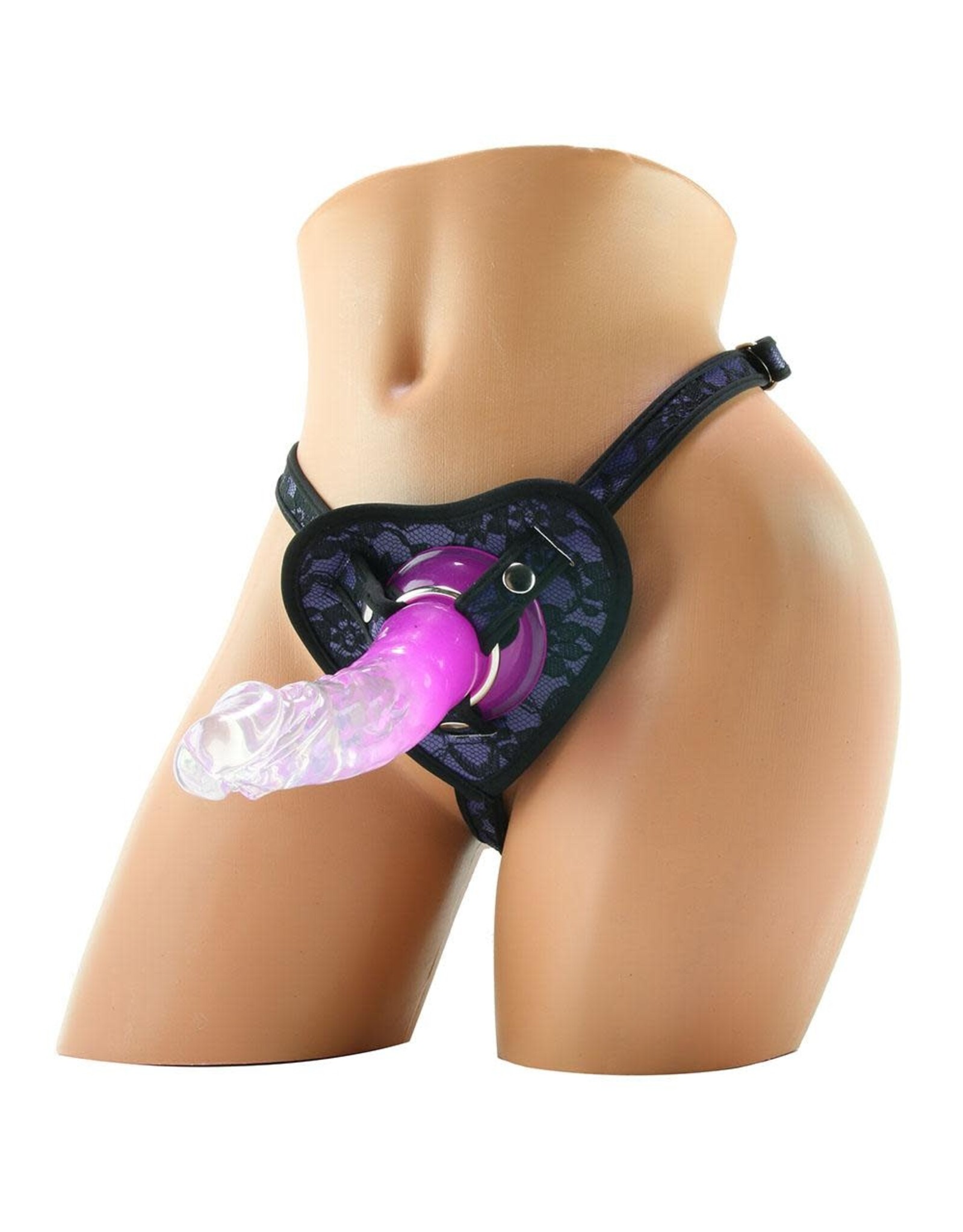 Heart Throb Deluxe Harness Kit with Curved Dong (Mask & Paddle) Purple