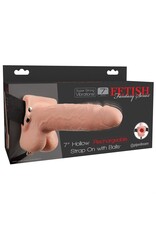 Pipedream Fetish Fantasy Series 7" Hollow Rechargeable Strap-on with Balls