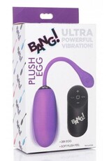 XR Brands Bang! Remote Control 28X Silicone Plush Egg - Purple