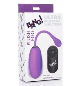 XR Brands Bang! Remote Control 28X Silicone Plush Egg - Purple