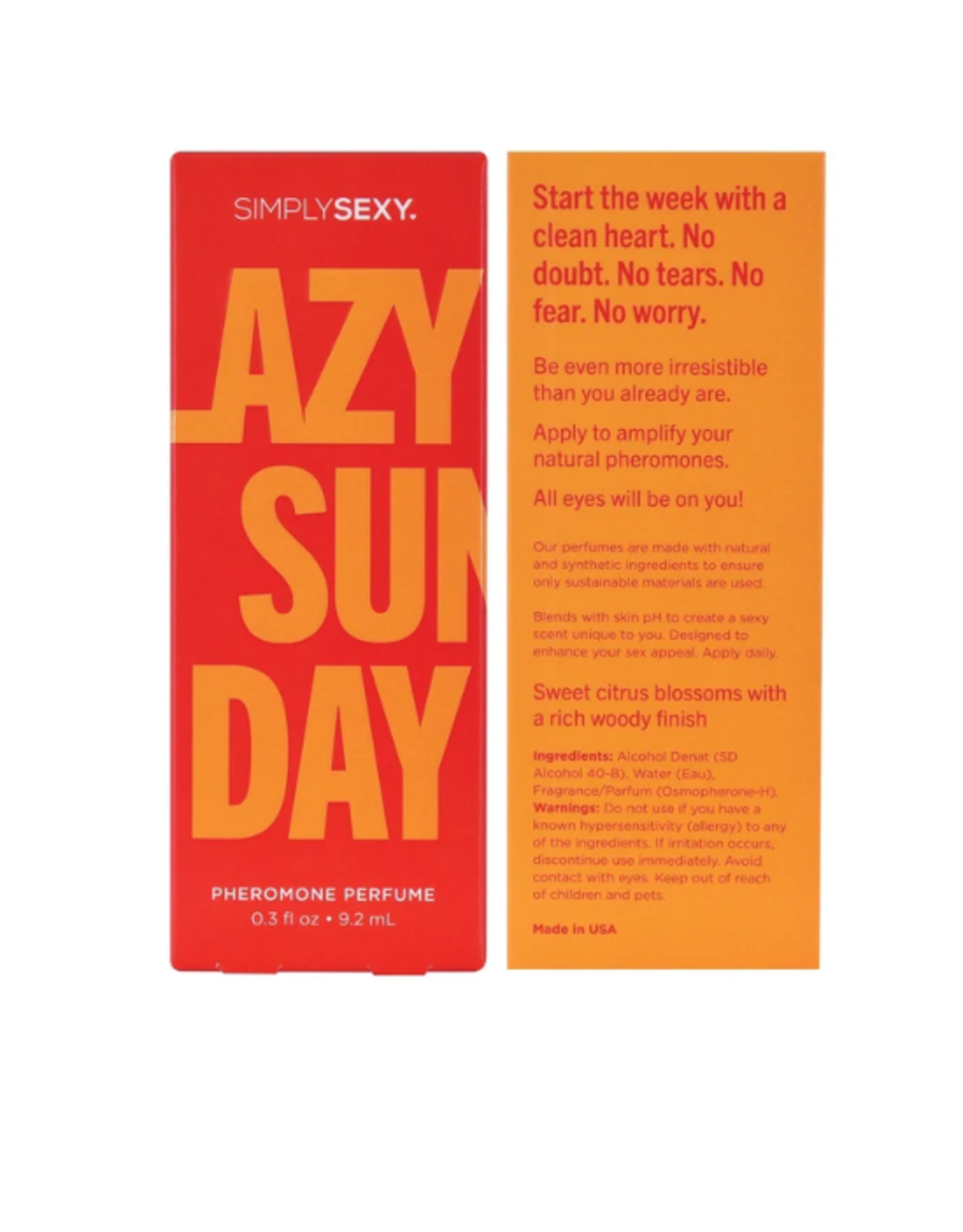 Simply Sexy Lazy Sunday Pheromone Perfume Spray - 9.2ml/.3oz