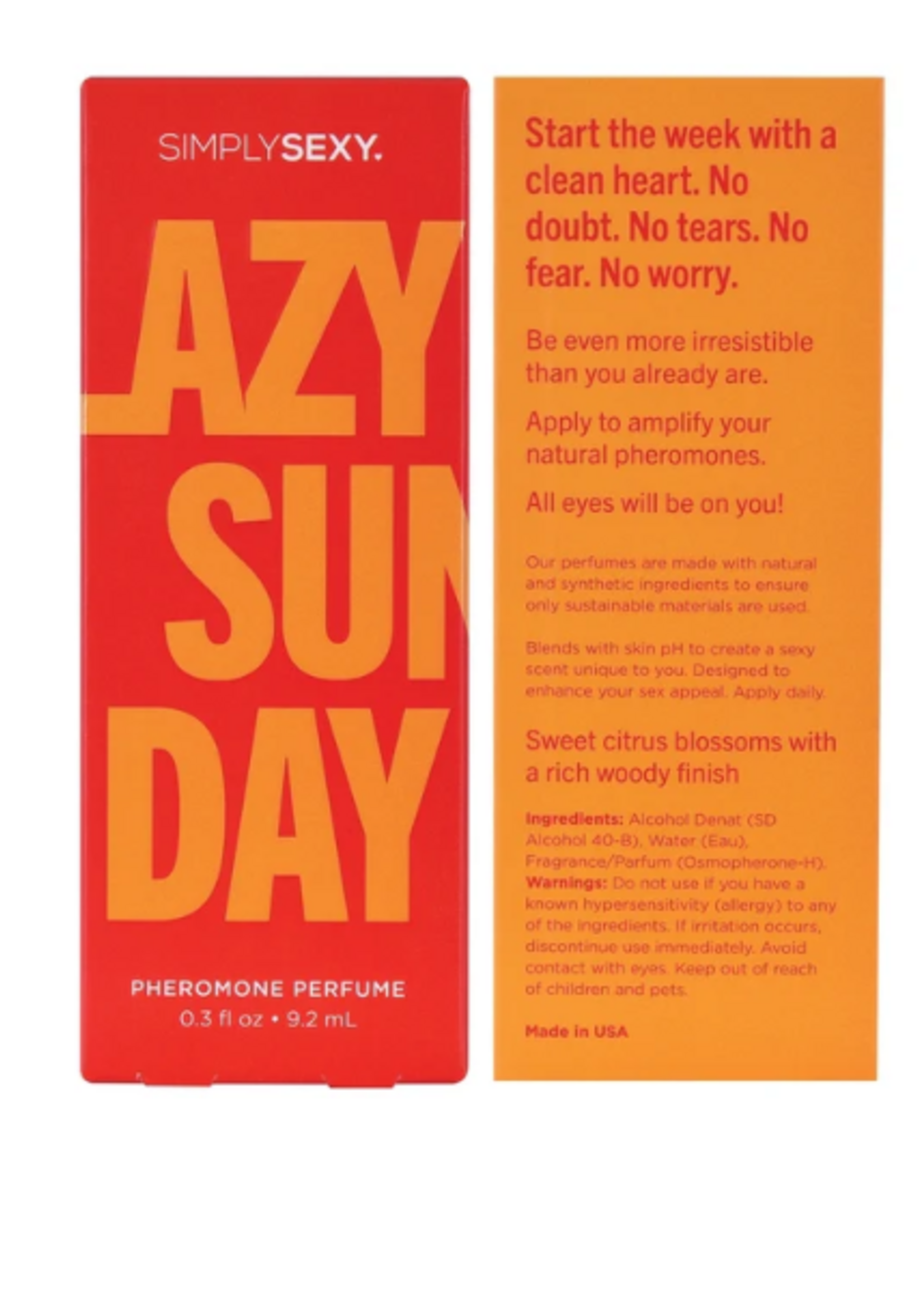 Simply Sexy Lazy Sunday Pheromone Perfume Spray - 9.2ml/.3oz