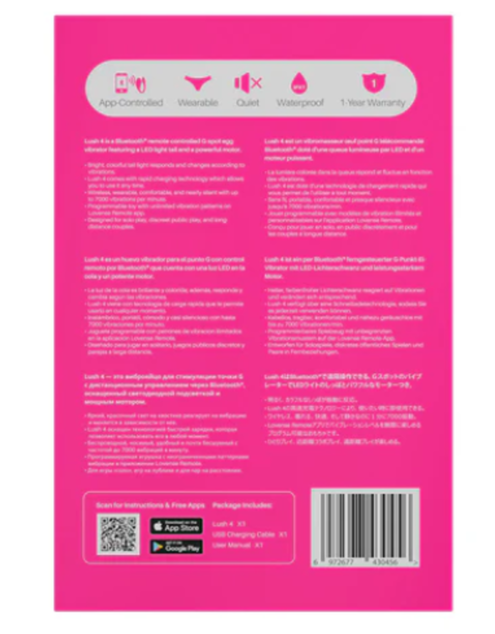 Lovense Lovense - Lush 4 - Bluetooth Egg G-Spot Vibrator