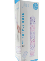 Gläs - 9 Inch Purple Rose Nubby Dildo
