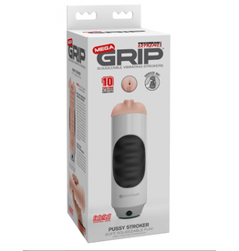 Pipedream PDX Mega Grip Pussy Stroker Vibrating in Grey/Black