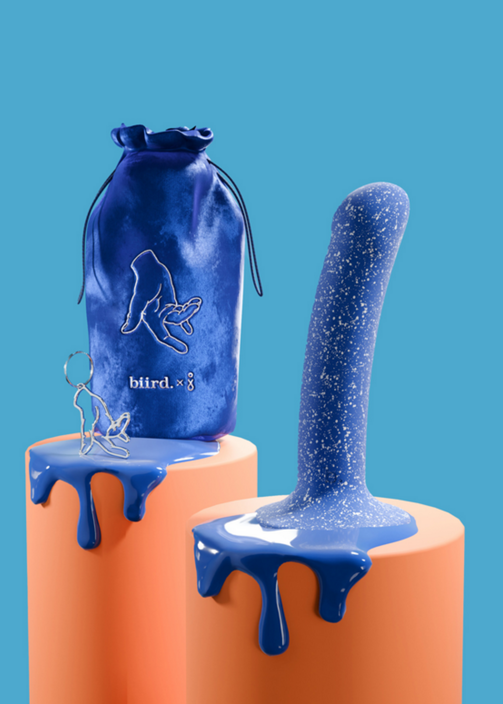 Biird Biird - Bae - Thin Silicone Dildo - Midnight Blue