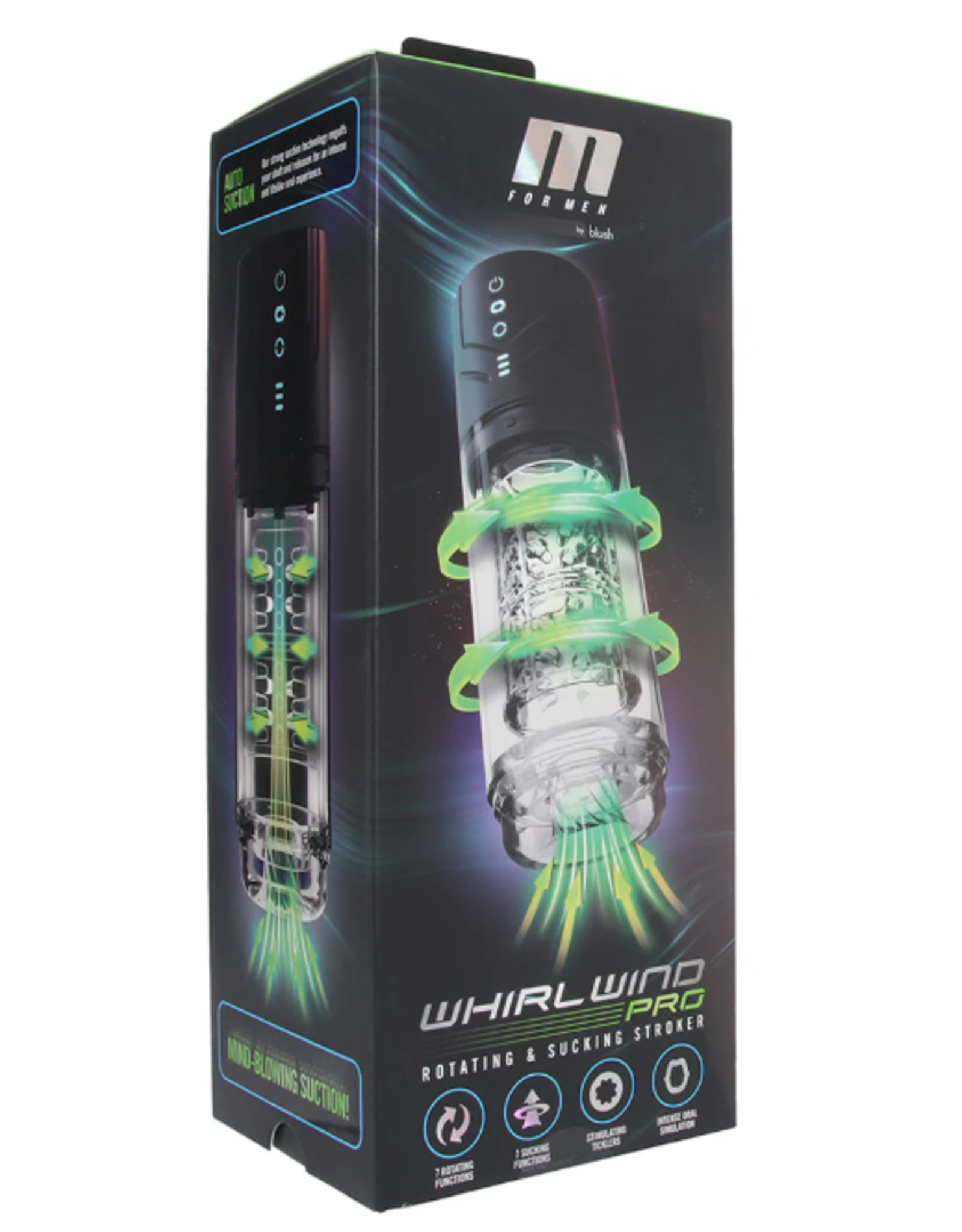 Blush Novelties M for Men - Whirlwind Pro - Rotating Sucking Stroker
