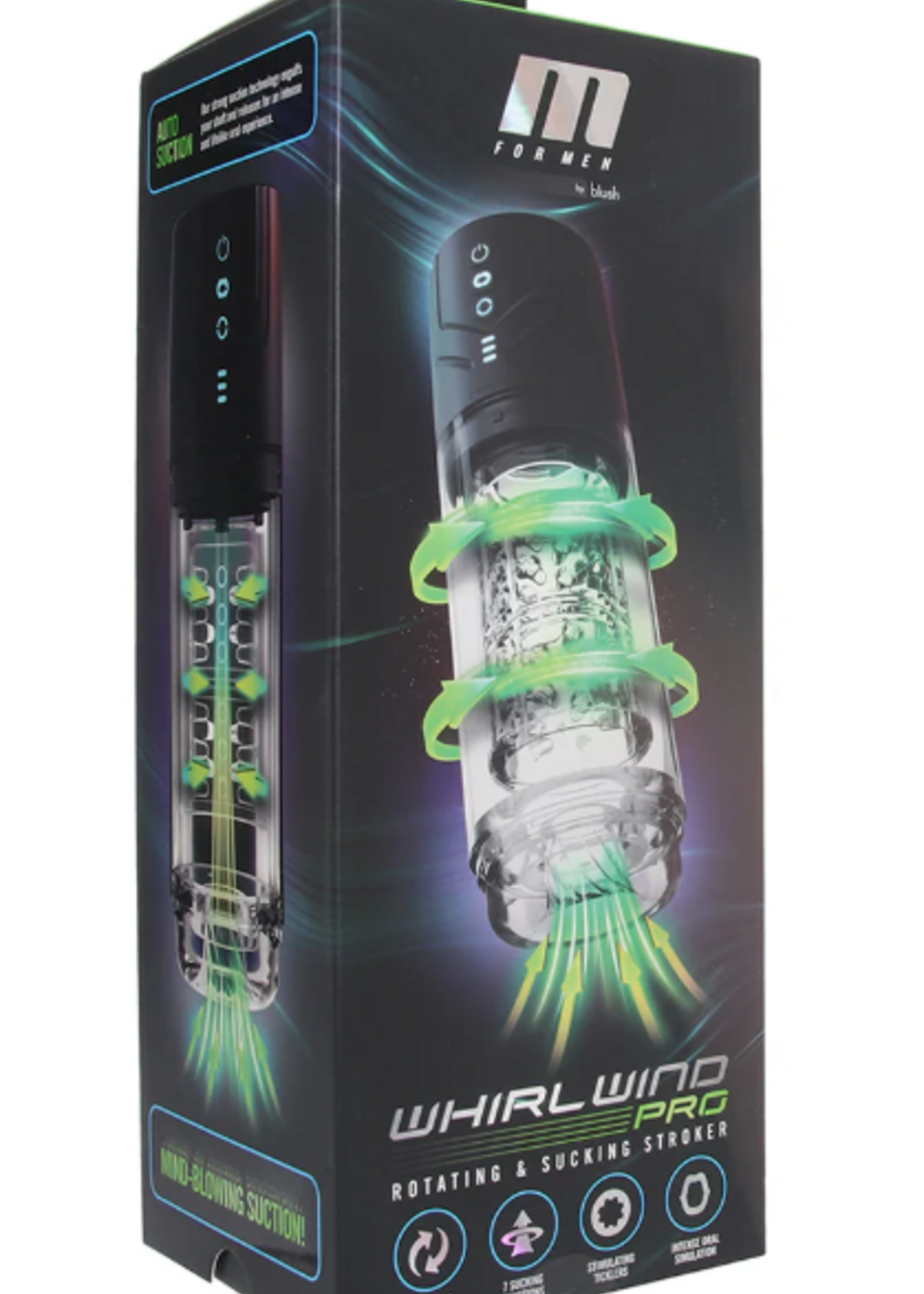 Blush Novelties M for Men - Whirlwind Pro - Rotating Sucking Stroker