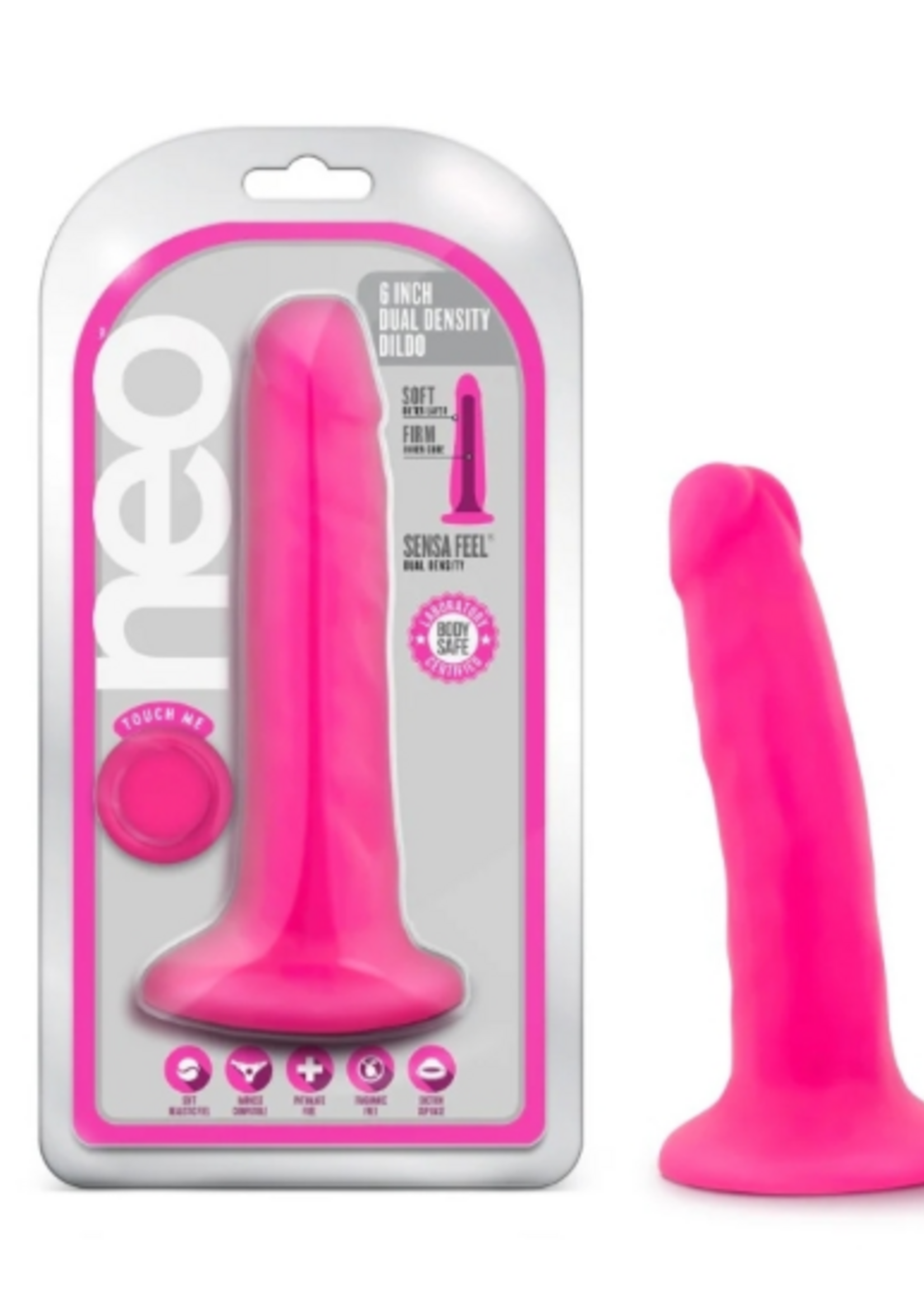 Blush Novelties Blush - Neo 6" Dual Density Cock - Pink