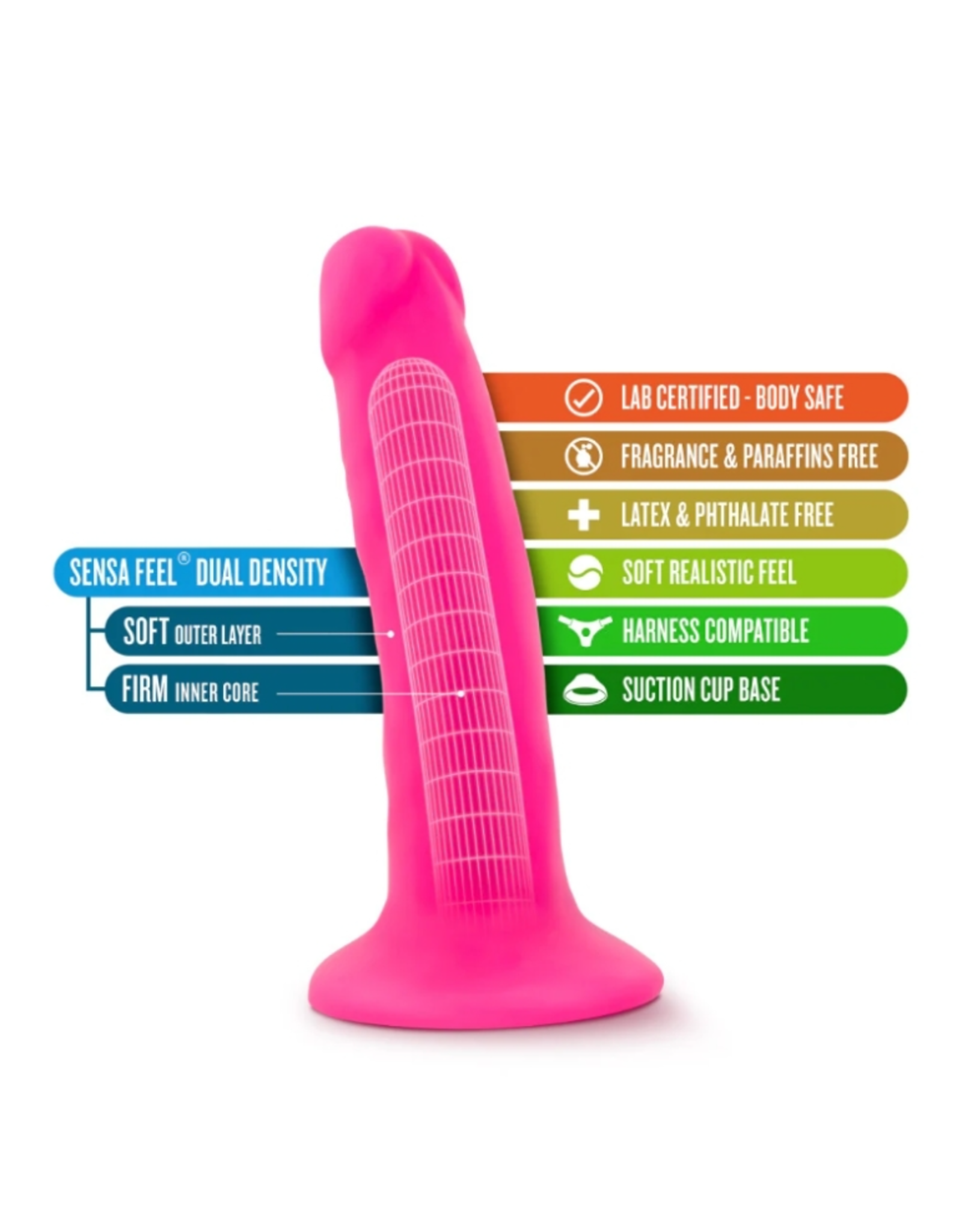 Blush Novelties Blush - Neo 6" Dual Density Cock - Pink