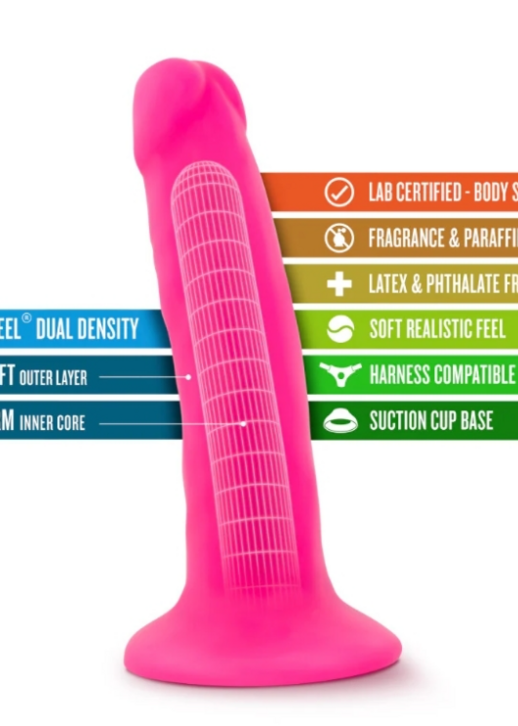 Blush Novelties Blush - Neo 6" Dual Density Cock - Pink