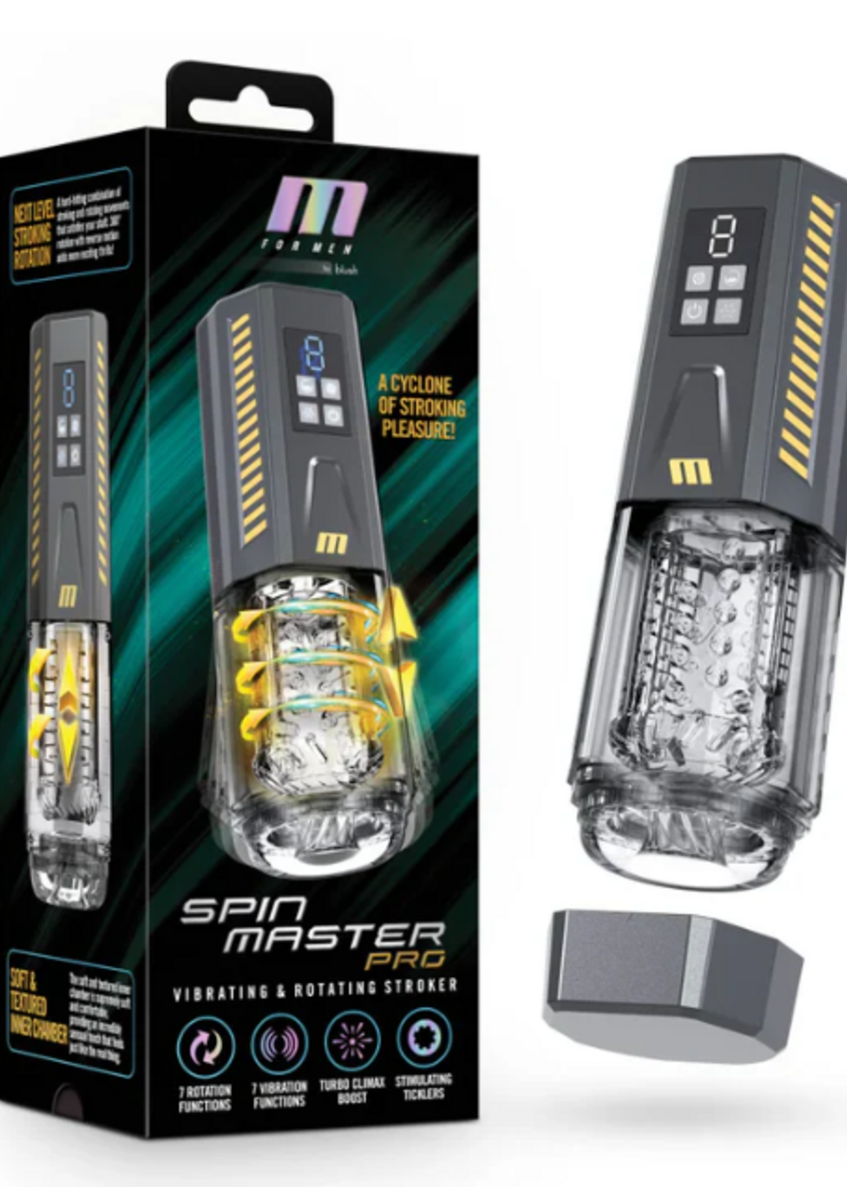 Blush Novelties Blush- M for Men SpinMaster Pro Vibrating Rotating Stroker